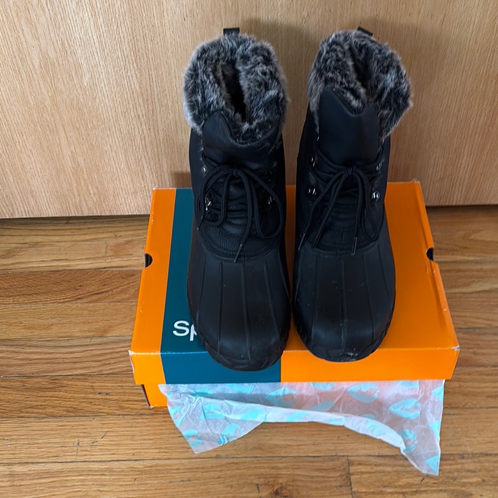 Black Fur-Lined Winter Boots